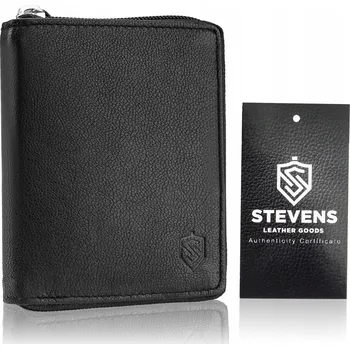 Peněženka Velká pánská kožená peněženka na zip STEVENS RFID Q2