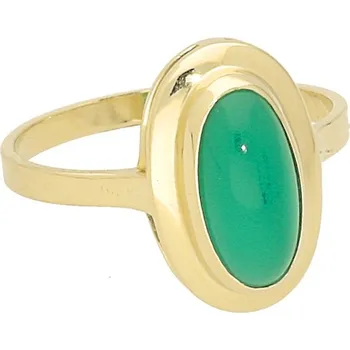 Prsten Goldstore Zlatý prsten přírodní chryzopras Velikost: 57, Váha: 2.63 g