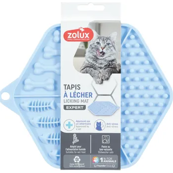 lízací podložka Zolux Silikonová lízací podložka pro kočky 18,5 x 15,5 x 1,2 cm modrá