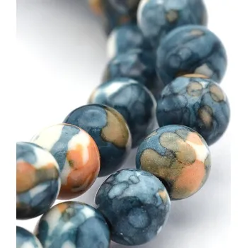 Drahý kámen Syntetický oceánský nefrit - modrooranžový - ∅ 8 mm - 1 ks