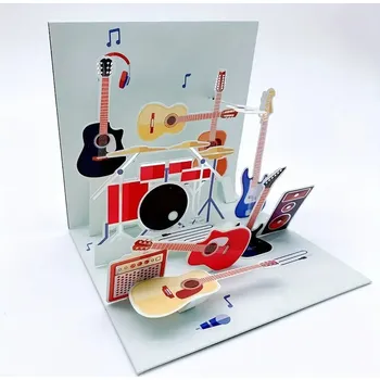 TE production 3D Pop-Up Přání HUDEBNÍ NÁSTROJE