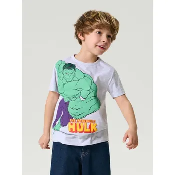 Dětská móda Sinsay - Bavlněná košilka s potiskem Hulk - šedá - 199CT-09M - 199CT-09M-140