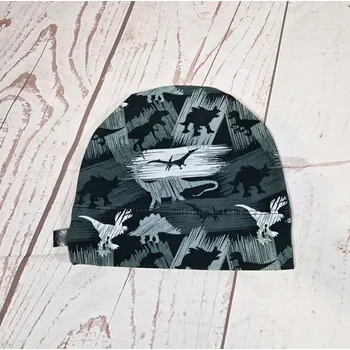 Kojenecká čepice Yháček Rostoucí čepička Yháček, Dinosauři na šedé Velikost:: L