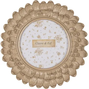 Rám na obraz Béžový fotorámeček s okvětními plátky Slenaken – na fotografii o průměru 10 cm