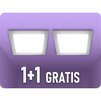 LED panel LED VSTAVANÝ PANEL S NAPÁJECÍM ZDROJEM 18W, 1850LM, BACKLIT, čtverec, 1+1 zdarma! Neutrální bílá