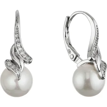 Náušnice Stříbrné elegantní náušnice s shell perlou 11688.1