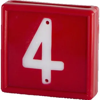 Plastové číslo na obojek, jednomístné, červené varianta 4