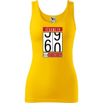 Dámské tílko s potiskem Věkometr 60 Velikost: XL, Barva: Žlutá