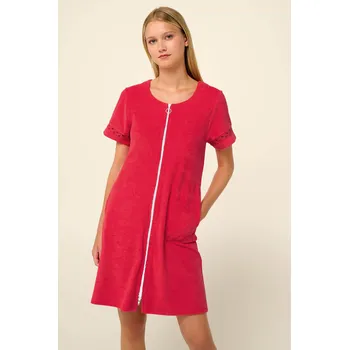 Dámské šaty Luxusní celopropínací froté šaty Fragola Vamp 22581 Barva: FRAGOLA, Velikost: XL