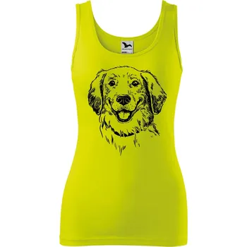 Dámské tílko s potiskem Retrívr Velikost: XS, Barva: Limetková