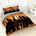 Blancheporte Povlečení City, bavlna černá/oranžová povlak na polštář 65x65 cm