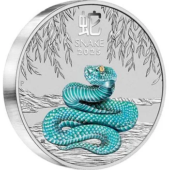 Perth Mint Lunární série III. - stříbrná mince Year of the Snake (Rok hada) 1kg 2025 Color