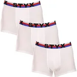 Styx 3PACK pánské boxerky sportovní guma bílé trikolóra (3G2061) L