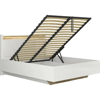 Pohovka Black Red White ALAMEDA postel LOZ/140 B bílý lesk/dub westminster VČETNĚ ROŠTU a BEZ MATRACE