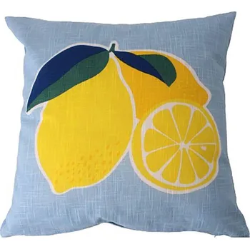 Polštář Blancheporte Čtvercový polštář s potiskem citrónů modrá/žlutá