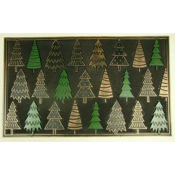 Rohožka Boma Trading Gumová rohožka Stromky, 47 x 75 cm, hnědá