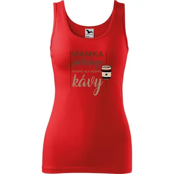 Dámské tílko s potiskem Mamka potřebuje kávu Velikost: M, Barva: Červená
