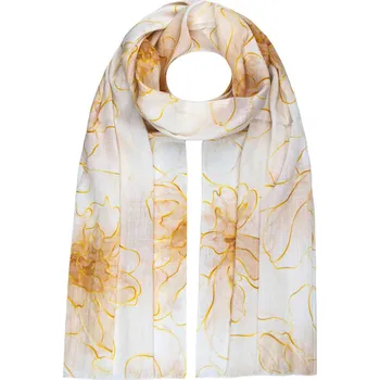 Šála Dámský šál květinový žlutý 7200766-6