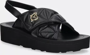 Dámské sandále Kožené sandály Love Moschino dámské, černá barva, na platformě, JA16044I1MIE0000, EUR 38