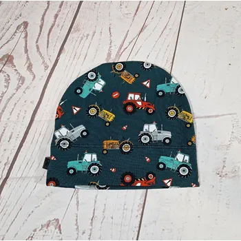 Kojenecká čepice Yháček Rostoucí čepička Yháček, Traktory a značky na petrolejové Velikost:: S