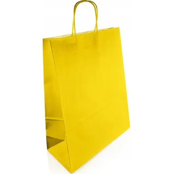 Dárková taška Taška papírová kraftová žlutá s úchytem 250x110x320 - 200ks