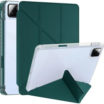Pouzdro na tablet Origami chytré polohovací pouzdro na tablet Xiaomi Pad 7/7 Pro - tmavězelené