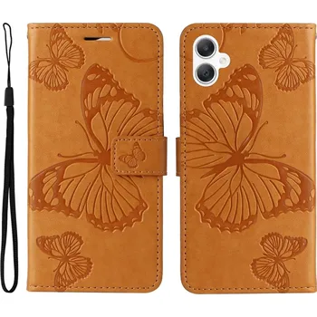 Pouzdro na mobilní telefon Big Butterfly knížkové pouzdro na Samsung Galaxy A06 4G - žluté