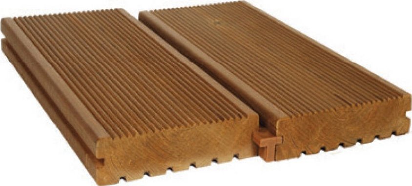 Terasové prkno dřevěné AntiSlip 26x117 s bočními úchyty, ThermoWood