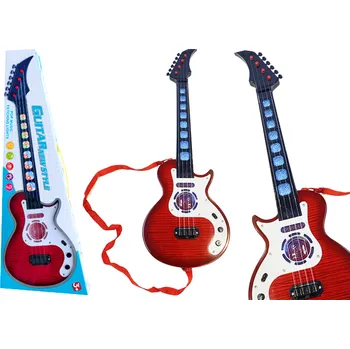 Hudební nástroj pro děti LEAN Toys Elektrická kytara pro děti - světla, melodie, červená