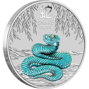 Lunární série III. - stříbrná mince Year of the Snake (Rok hada) 2 Oz 2025 Color