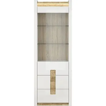 Pohovka Black Red White ALAMEDA vitrína REG1W2S bílý lesk/dub westminster