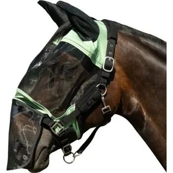 Koňská maska proti hmyzu HKM Maska proti hmyzu Premium HKM, s ochranou uší a nozder, jade green PONY