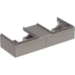 Geberit iCon skříňka pod dvě umyvadla, se dvěma zásuvkami a odkládací plochou 119x47,7x24 cm, lakované s vysokým leskem, platinová