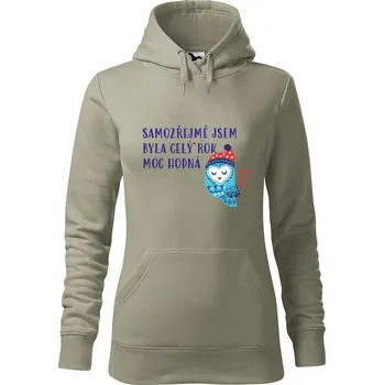 Pánská mikina Mikina s kapucí a potiskem Byla jsem hodná Velikost (žena): 2XL, Vyberte barvu: Světlá khaki