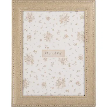 Rám na obraz Béžový fotorámeček s prošíváním M – na fotografii o průměru 13x18 cm