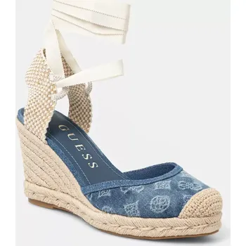 Dámské polobotky Espadrilky Guess CYRENA modrá barva, na klínku, FLJCYR DEN04 FLJCYR.DEN04.BLUE 55X, EUR 40