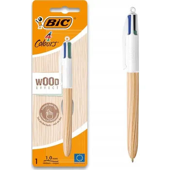 Propiska BIC multicolor automatické, barevné propiska ve stylu Wood, kancelářské propiska