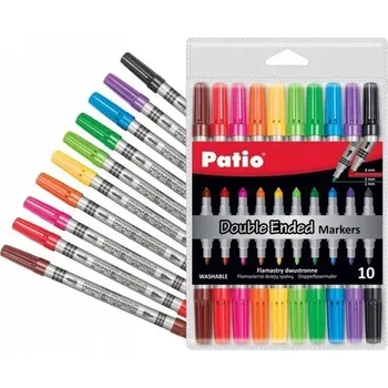 OBOUSTRANNÉ FIXY sada 10 Intenzivních BAREV Patio Fixy MNOHOBAREVNÉ