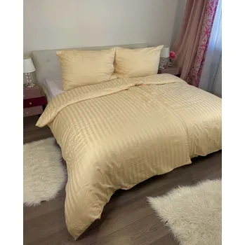 Povlečení TiaHome Damaškové povlečení zlaté 1x Polštář 90x70cm, 1x Přikrývka 140x200cm