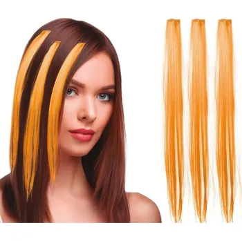 Paruka Guirca Příčesek do vlasů oranžový 50 cm 3 ks