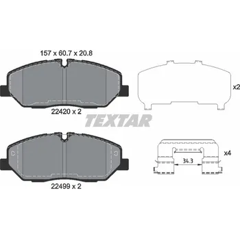 Brzdová destička Sada brzdových destiček, kotoučová brzda TEXTAR 2242001