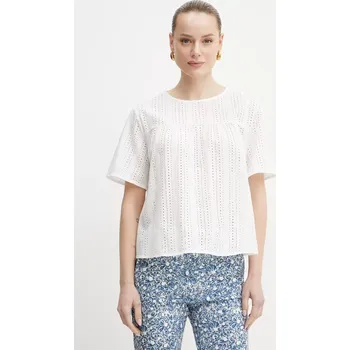 Dámská halenka Bavlněná halenka Weekend Max Mara dámská, bílá barva, hladká, 2515941072600 00A, vel. S