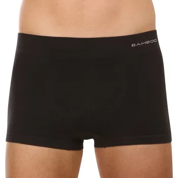 Pánské spodní prádlo Gino Pánské boxerky bezešvé bambusové černé (53005) L