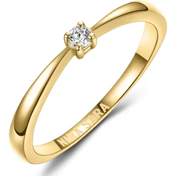 Prsten NINA SARA® Zlatý zásnubní prsten s diamantem - velikost 48 - NS608D-YG-48