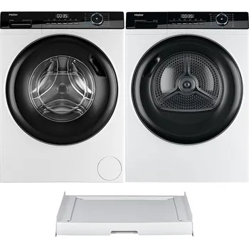 Set domácích spotřebičů Set pračky a sušičky Set Haier HD90-A3939-S + Haier HW90-BP14939-S + mezikus HASTKU108