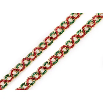Vánoční leonský prýmek šíře 10 a 12 mm Varianta: 3 (12 mm) multikolor, Balení: 13.5 m