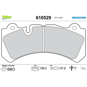 Brzdová destička Sada brzdových destiček, kotoučová brzda VALEO 610529