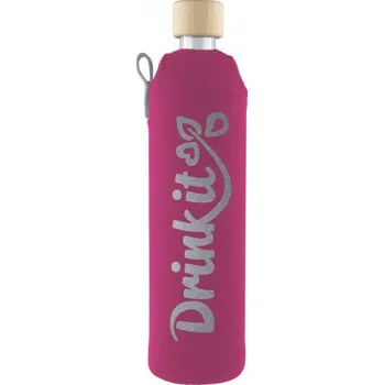 Láhev Drinkit skleněná lahev 500ml pinky