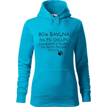 Pánská mikina Dámská mikina Bavlna, chlupy, bahno Velikost (žena): S, Vyberte barvu: Tyrkysová