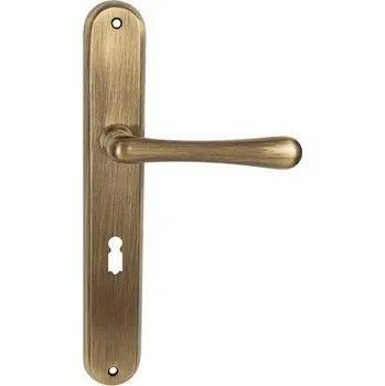 Dveřní kování Klika Naturel Elegant bronz česaný lesklý WK klíč rozteč 72 mm ELEGANTOGR72